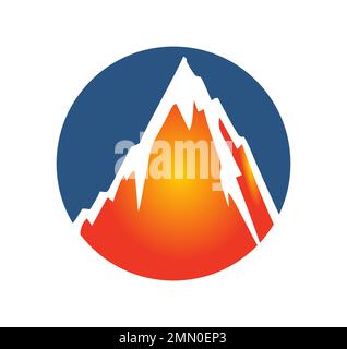 Mount Lava Volcano Vector Icon illustration in white background isolated Stock Vector