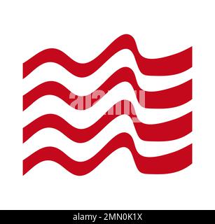 Waving Flag Logo Vector icon illustration in white background isolated Stock Vector