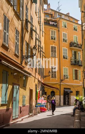 France, Alpes-Maritimes, Nice, listed as World Heritage by UNESCO, rue Barillerie in the Old Nice Stock Photo