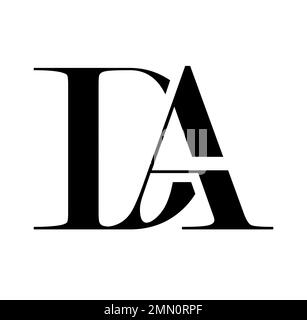 Monogram Initial Logo Letter DA Sign illustration in white background isolated Stock Vector