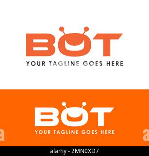chatbot logo robotic illustration vector sign in white background isolated Stock Vector