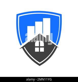 Home Shield Logo Vector Icon Sign illustration in white background isolated Stock Vector