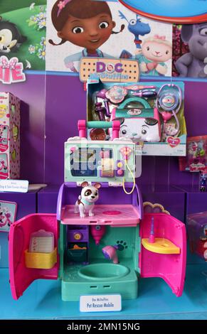 Just Play s new Disney Junior Doc McStuffins Pet Rescue Mobile is previewed at The Toy Insider Sweet Suite Wednesday July 11 2018 at Chelsea Piers in New York where members of the