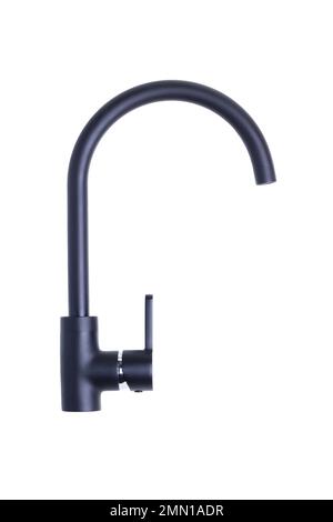 Black plumbing kitchen faucet isolated on white background Stock Photo