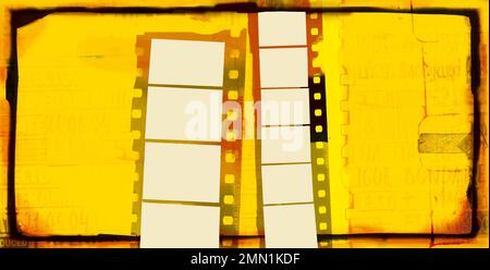 Grunge paper background with film strip border Stock Photo - Alamy