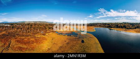 A panorama view of Burnaby Lake park Stock Photo