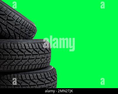Car winter tire on colored Stock Photo