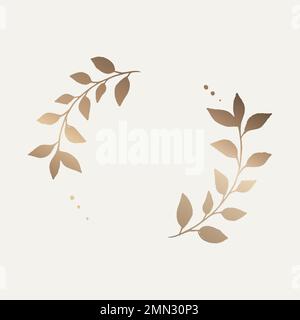 Golden laurel fame, circle shape, luxury design vector Stock Vector