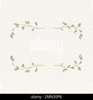 Leafy frame collage element, doodle gradient design vector Stock Vector