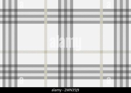 Seamless plaid background, beige checkered pattern design vector Stock Vector
