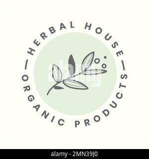 Leaf business logo template, organic product branding vector Stock Vector