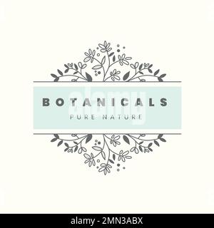 Flower business logo template, aesthetic botanical editable design vector Stock Vector