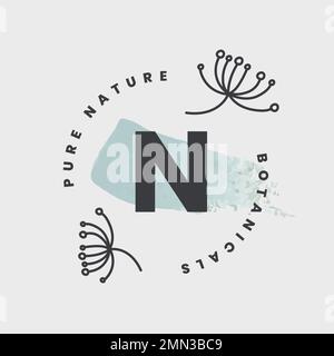 Minimal botanical logo template, modern design for organic business vector Stock Vector