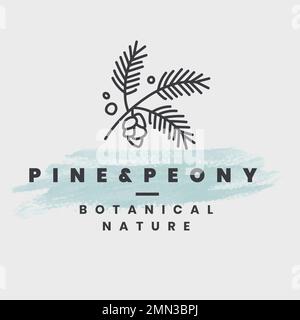 Organic botanical logo template, leaf illustration for business vector Stock Vector