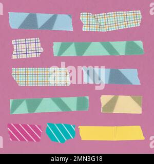 Washi tape clipart brown stationery collage Vector Image