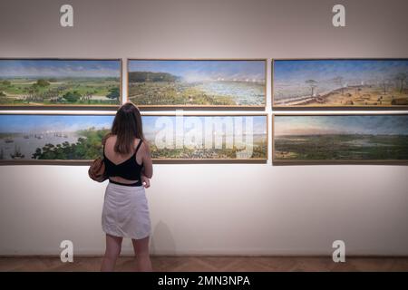 Argentinian landscape painting. Museo Nacional de Bellas Artes, Buenos Aires, Argentina Stock Photo