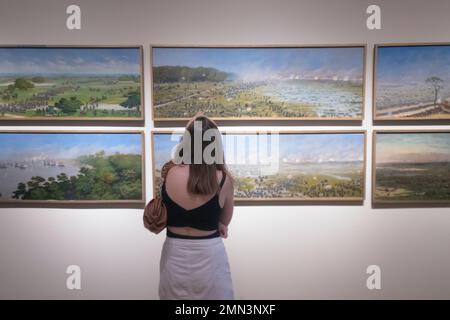 Argentinian landscape painting. Museo Nacional de Bellas Artes, Buenos Aires, Argentina Stock Photo