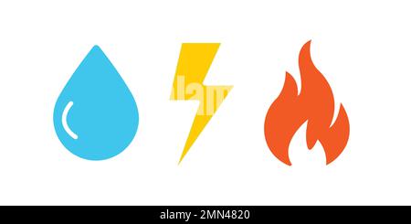 Gas Water Electricity icon in graphic design. Vector illustration Stock Vector