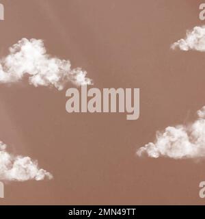 Brown background vector, cloudy sky design Stock Vector
