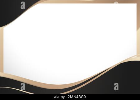 Gold luxury frame background, white modern design vector Stock Vector