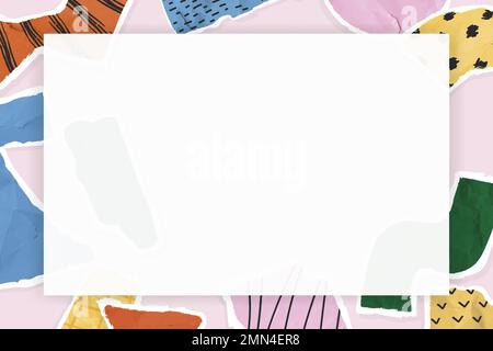 Colorful doodle background, abstract frame for kids vector Stock Vector