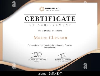 Certificate of achievement template, modern professional design vector Stock Vector