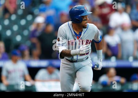 Washington Nationals first baseman Dominic Smith (22) in the fourth inning  of a baseball game Friday, April 7, 2023, in Denver. (AP Photo/David  Zalubowski Stock Photo - Alamy