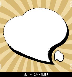 Comic Speech Bubble With Copy Space And Colorful Doodles. Design Of Empty Template In Explosion Framework Representing Social Media Messaging And Stock Vector