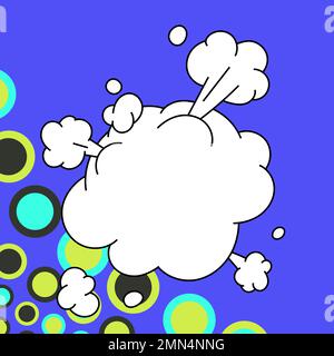 Blank Speech Bubble With Copy Space Over Color Background Design. Empty Template In Explosion Framework Representing Advertisement And Promoting Stock Vector