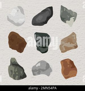 Abstract stone shape, sticker vector set Stock Vector