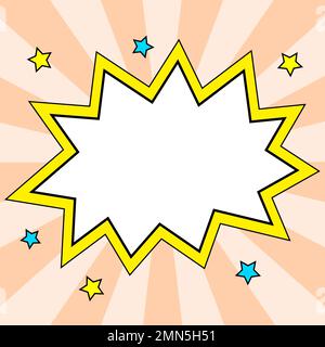 Comics Design Frames. Beautiful Photo Frame Set With Boom Bubbles For Design Collage, Funny Cute Comic Photos Collection For Kids, Design Drawing Stock Vector