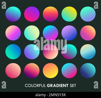 Colorful Vibrant Gradient Background Vector Collection Stock Vector