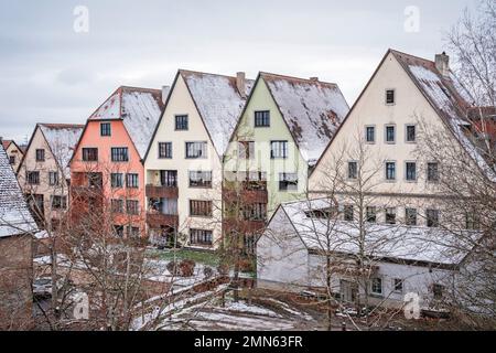 Rothenburg ob der Tauber: Modern house built in accordance with medieval shapes Stock Photo