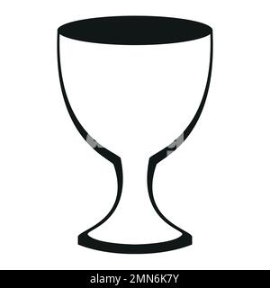 chalice, black and white vector illustration of a cup, white background Stock Vector