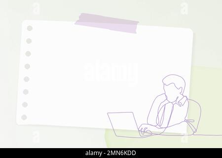 Blank note frame background, work from home graphic illustration vector Stock Vector
