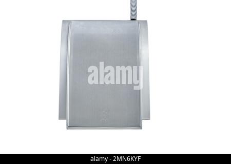 Speaker of the warning system on the wall, isolated on a white background. Stock Photo
