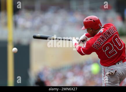 Texas Rangers' Rougned Odor fields a throw in a baseball game against the  Minnesota Twins in a baseball game Friday, June 22, 2018, in Minneapolis.  (AP Photo/Jim Mone Stock Photo - Alamy