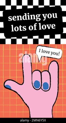 Funky positive quote editable template, colorful doodle for Instagram story vector Stock Vector