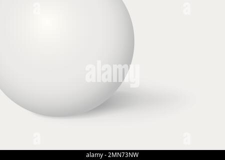 White minimal background, 3D sphere, geometric shape vector Stock Vector