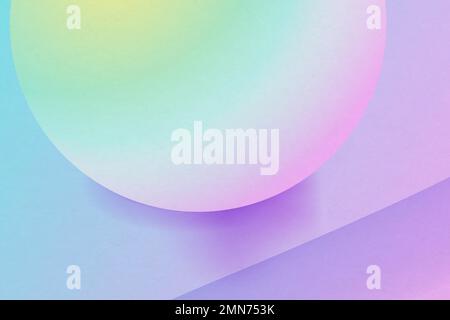 Holographic pastel background, rainbow 3D rendered sphere vector Stock Vector