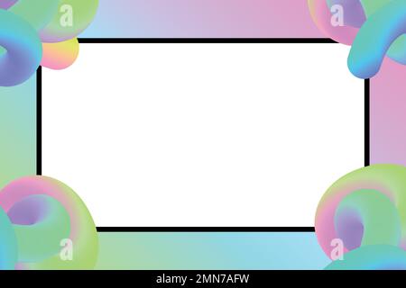Green gradient frame background, 3D abstract shapes vector Stock Vector