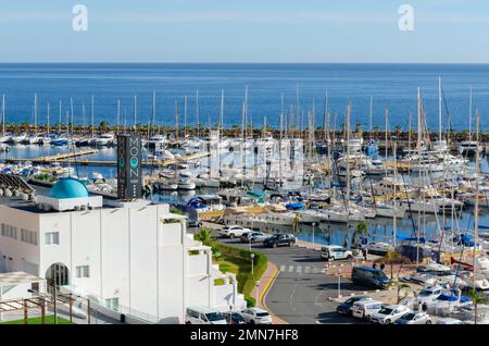 AQUADULCE, SPAIN - 18 DECEMBER 2022 One of the largest and most attractive sports docks on the coast of Almeria, with 764 berths ranging from 5 to 25 Stock Photo