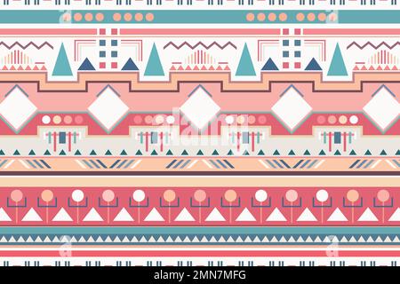 Aesthetic tribal background, seamless pattern vector, pastel fabric Stock Vector