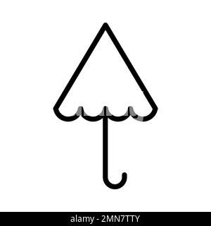 Sun umbrella icon line isolated on white background. Black flat thin icon on modern outline style. Linear symbol and editable stroke. Simple and pixel Stock Vector