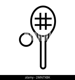 Tennis game icon line isolated on white background. Black flat thin icon on modern outline style. Linear symbol and editable stroke. Simple and pixel Stock Vector