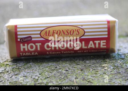 January 29 2023- Alfonso's classic hot chocolate tablea with 5 cacao tablets made from the Philippines in Vancouver, British Columbia Canada Stock Photo