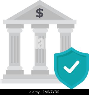 Bank Insurance Coverage Concept, deposit guarantee Vector Icon Design, Financial loss Protection Symbol on white background, Risk management Sign Stock Vector