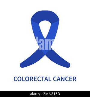 Colorectal cancer blue ribbon for awareness day Stock Vector