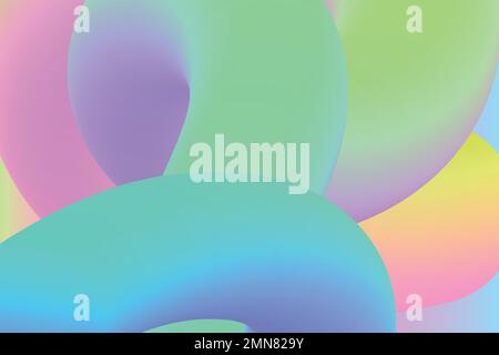 Blue 3D gradient background, colorful fluid shapes vector Stock Vector