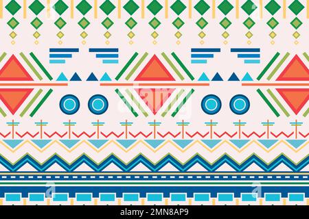Tribal pattern background vector, colorful seamless design Stock Vector